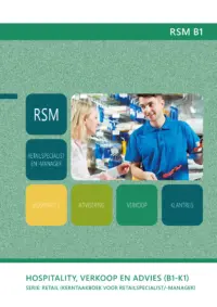 Omslag van het leerwerkboek voor 'Mbo: Retail' met de titel 'Hospitality, verkoop en advies'