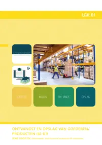 Omslag van het leerwerkboek voor 'Mbo: Logistiek' met de titel 'Ontvangst en opslag van goederen/producten'