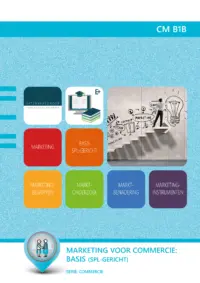 Omslag van het leerwerkboek met de titel 'Marketing voor commercie: basis (ESS-gericht)'