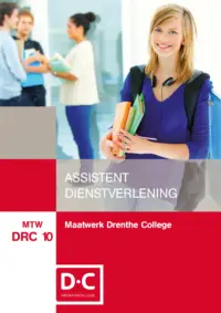 Omslag van het leerwerkboek voor 'Maatwerk' met de titel 'Maatwerk Drenthe College: Assistent dienstverlening'