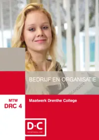 Omslag van het leerwerkboek voor 'Maatwerk' met de titel 'Maatwerk Drenthe College, Bedrijf en organisatie'