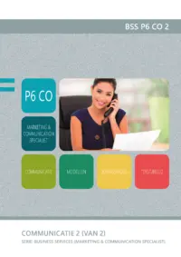 Omslag van het leerwerkboek voor 'Mbo: Business services' met de titel 'Marketing & Communication Specialist: Communicatie 2'