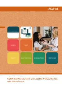 Omslag van de digitale licentie van het leerwerkboek 'Vmbo: Zorg & Welzijn' met de titel 'E-Licentie: Kennismaking met uiterlijke verzorging'