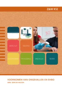 Omslag van het leerwerkboek voor 'Vmbo: Zorg & Welzijn' met de titel 'Voorkomen van ongevallen en EHBO'