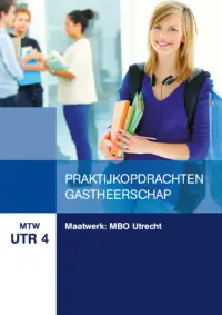 Omslag van het leerwerkboek met de titel 'Maatwerk MBO Utrecht: Praktijkopdrachten gastheerschap'