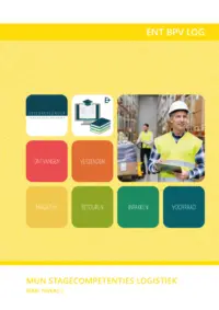 Omslag van het leerwerkboek voor 'Mbo: Entree-opleidingen' met de titel 'Mijn stagecompetenties logistiek (Entree, niveau 1)'