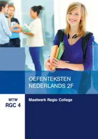 Omslag van het leerwerkboek met de titel 'Maatwerk Regio College: Oefenteksten Nederlands 2F'