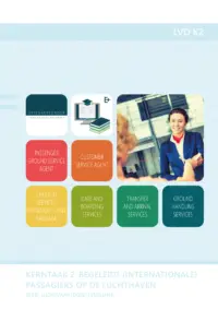 Omslag van het leerwerkboek voor 'Mbo: Dienstverlening in de luchtvaart' met de titel 'Kerntaak 2: Begeleidt (internationale) passagiers op de luchthaven'