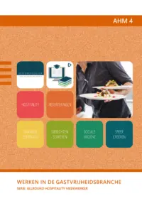 Omslag van het leerwerkboek voor 'Mbo: Travel, Leisure & Hospitality' met de titel 'Allround Hospitality Medewerker: Werken in de gastvrijheidsbranche'