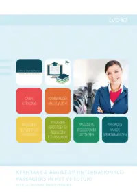 Omslag van het leerwerkboek voor 'Mbo: Dienstverlening in de luchtvaart' met de titel 'Kerntaak 3: Begeleidt (internationale) passagiers in het vliegtuig'