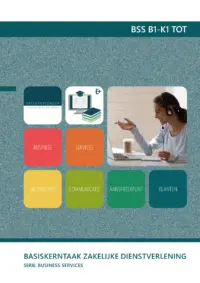 Omslag van het leerwerkboek voor 'Mbo: Business services' met de titel 'Basiskerntaak zakelijke dienstverlening'