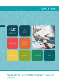 Omslag van het leerwerkboek voor 'Mbo: Commercie' met de titel 'Searches the customer journey'