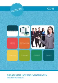 Omslag van het leerwerkboek voor 'Mbo: Keuzedelen' met de titel 'Keuzedeel - Organisatie Interne Evenementen'