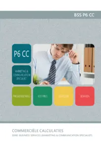 Omslag van het leerwerkboek voor 'Mbo: Business services' met de titel 'Marketing & Communication Specialist: commerciële calculaties'