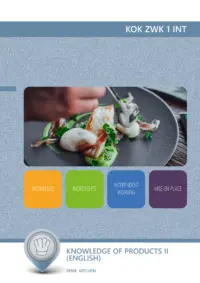 Omslag van het leerwerkboek voor 'Mbo: Keuken' met de titel 'Knowledge of products II (Engelstalig)'