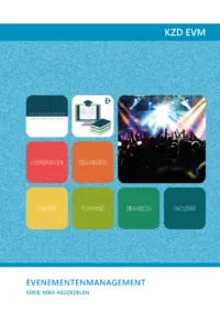 Omslag van het leerwerkboek voor 'Mbo: Keuzedelen' met de titel 'Keuzedeel: Evenementenmanagement'