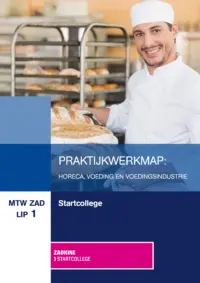 Omslag van het boek met de titel 'Praktijkwerkmap: Horeca, Voeding en Voedingsindustrie'