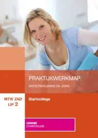 Omslag van het boek met de titel 'Praktijkwerkmap: Dienstverlening en zorg'