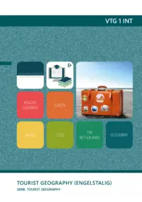 Omslag van de digitale licentie van het leerwerkboek voor 'Mbo: Travel, Leisure & Hospitality' met de titel 'E-licentie: Tourist geography (Engelstalig)'