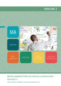 Omslag van het leerwerkboek voor 'Mbo: Retail' met de titel 'Retailmarketing en retaillandschap'