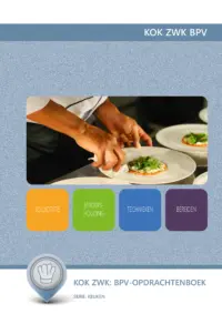 Omslag van het leerwerkboek voor 'Mbo: Keuken' met de titel 'KOK ZWK: BPV-opdrachtenboek'
