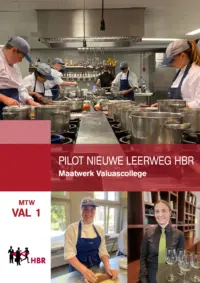 Omslag van het leerwerkboek met de titel 'Maatwerk Valuascollege: Pilot HBR'