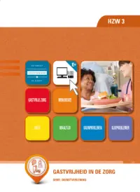 Omslag van het leerwerkboek voor 'Mbo: Dienstverlening (niveau 2)' met de titel 'Gastheer/gastvrouw in de zorg'