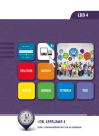 Omslag van het leerwerkboek voor 'Vmbo: Loopbaanoriëntatie- en begeleiding' met de titel 'Loopbaanoriëntatie en - begeleiding, leerjaar 4'