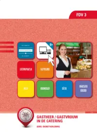 Omslag van het leerwerkboek voor 'Mbo: Facilitair leidinggeven' met de titel 'Gastheer/gastvrouw in de catering'