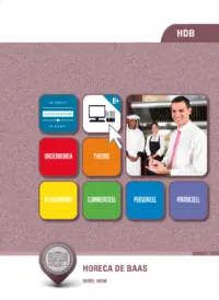 Omslag van het leerwerkboek voor 'Mbo: Ondernemer horeca bakkerij' met de titel 'Horeca de baas'