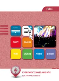 Omslag van het leerwerkboek voor 'Mbo: Facilitair leidinggeven' met de titel 'Project: Evenementenorganisatie'