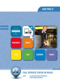 Omslag van het leerwerkboek voor 'Mbo: Dienstverlening in de luchtvaart' met de titel 'Full service check-in balie'