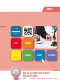 Omslag van het leerwerkboek voor 'Mbo: Economie' met de titel 'Recht, verzekeringen en belastingen'