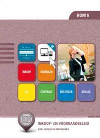 Omslag van het leerwerkboek voor 'Mbo: Ondernemer horeca bakkerij' met de titel 'Inkoop- en voorraadbeleid'