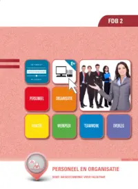 Omslag van het leerwerkboek voor 'Mbo: Facilitair leidinggeven' met de titel 'Personeel &amp; organisatie'